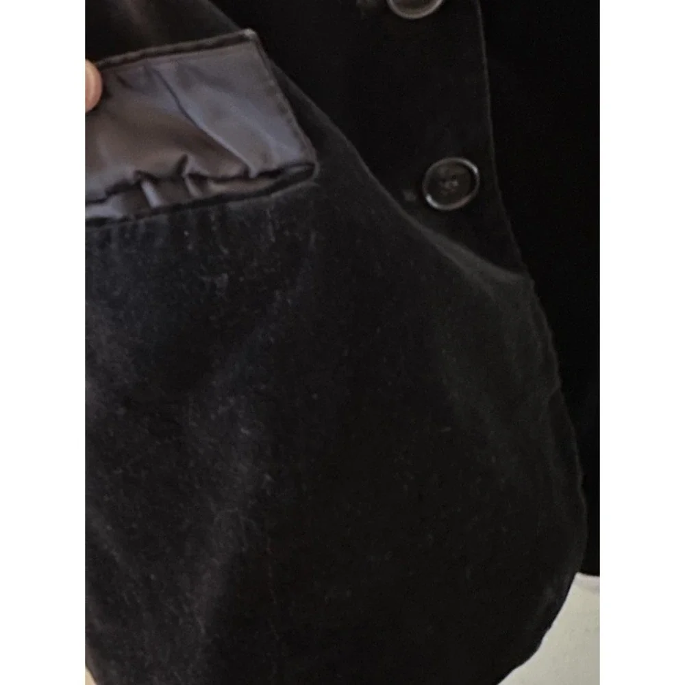 Vtg 1960's Women's Classic‎ Black Velvet Blazer Cotton by Butterfly For Prestige